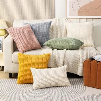 Новая вельветовая наволочка для украшения домашнего дивана от Amazon, наволочка для подушки в скандинавском стиле, однотонная простая квадратная подушка