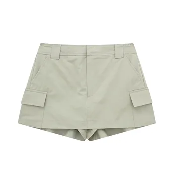 Новая модная женская мини-юбка в стиле ретро с темпераментом ранней осени, универсальная мини-юбка с карманом и высокой талией