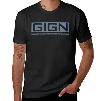 Новая оперативная группа GIGN Elite Forces Национальной жандармерии, футболка с серым логотипом, мужские футболки