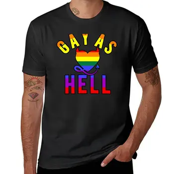 Новая футболка Gay As Hell, футболки оверсайз, графическая футболка, футболка Оверсайз, футболки на заказ, спортивные рубашки, мужские