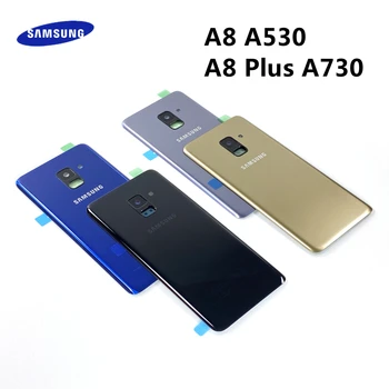 Новинка Для Samsung Galaxy A530 A730 Задняя Крышка Батарейного Отсека Задняя Дверь Стеклянная Панель Корпус Чехол Для Samsung Galaxy A8 A8 Plus С Объективом