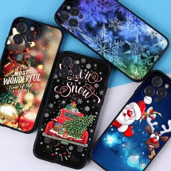 Новогодний Рождественский Чехол Для Телефона iPhone 14 11 12 13 Mini Pro XS Max Cover 6 7 8 Plus X XR SE 2020 Funda Shell