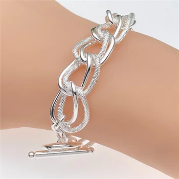Новый браслет из стерлингового серебра 925 пробы, модный круглый браслет для женщин и мужчин, ювелирные подарки