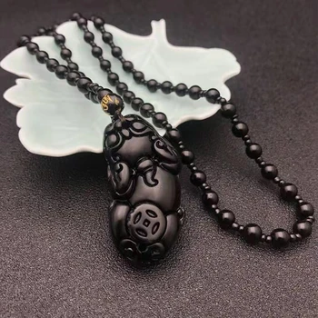 Ожерелье с подвеской Pixiu, символ богатства и удачи, ожерелье с подвеской, китайская вера в фэн-шуй, ожерелье с подвеской из хрустального нефрита