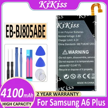 Оригинальный аккумулятор KiKiss 4100 мАч EB-BJ805ABE Аккумулятор для Samsung Galaxy A6 Plus A6 + SM-A605F A605G A6050 A605K A605FN A605GN