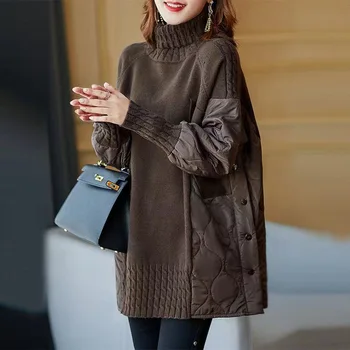 Осень /Зима 2023, новый модный вязаный свитер для женской моды, свободное и теплое пальто, дизайн которого кажется маленьким