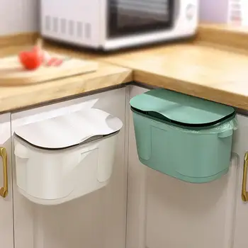 Подвесное мусорное ведро с крышкой Большая емкость Корзина для мусора на кухне Дверца шкафа Ванная Комната Настенное Мусорное ведро