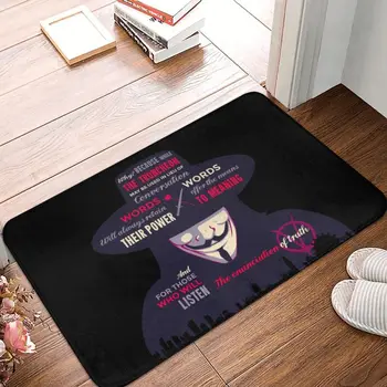 Провозглашение истины V Для Vendetta Коврик для двери Противоскользящий кухонный коврик для ванной, двери туалета, пола, ковра для входа