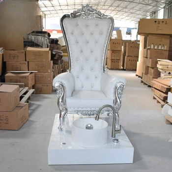 Продается Роскошное Белое кресло для маникюра в спа-салоне для ног, Салонное оборудование, Кресло для педикюра King из тафтинговой кожи