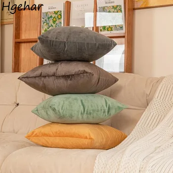 Простой квадратный чехол для подушки в гостиной, мягкие современные декоративные наволочки, Съемные Пылезащитные чехлы Funda Cojin