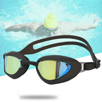 Профессиональные гоночные очки для плавания для взрослых HD, противотуманные силиконовые очки для плавания с гальваническим покрытием, очки для водных видов спорта