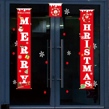 Рождественский баннер, Рождественское двустишие на двери, подвесное украшение, Настенные украшения для камина Для домашней вечеринки, Рождественский новогодний декор