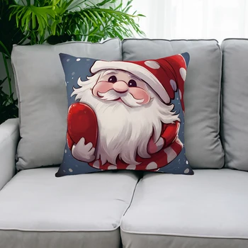 Рождественский чехол для подушки, Наволочка с Веселым Санта-Клаусом, декоративные подушки для дивана, Наволочка Для украшения дома, Новогодний декор