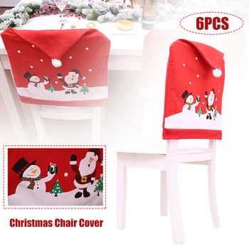 Рождественский чехол для стула, Нетканое Рождественское украшение, защита стульев