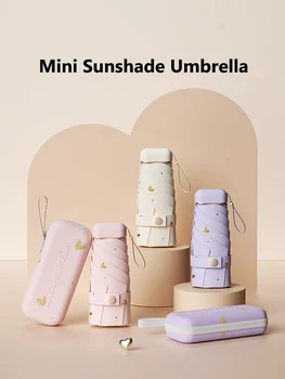 Роскошный мини-зонтик ZUODU Cute - защитите себя от дождя и солнца с помощью этого карманного аксессуара, устойчивого к ультрафиолетовому излучению, для девочек