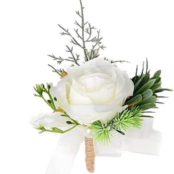 Свадебный браслет из искусственного цветка 1ШТ для подружки невесты с розовым жемчугом на груди, цветок на запястье, Цветочный корсаж на запястье для сестер невесты