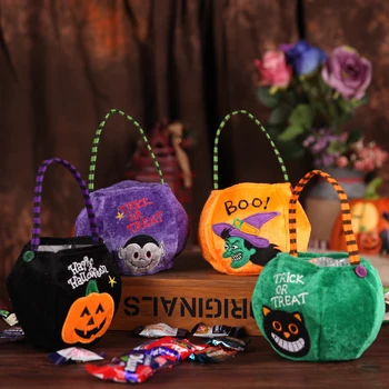 Сумка для конфет на Хэллоуин, тыква, кошка-ведьма, сумка для конфет для детей, подарок на День Хэллоуина, рюкзак из Тыквы, сумка через плечо