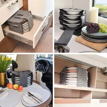 Сумка для хранения кухонной посуды, войлочный подстаканник для посуды, переносная тарелка для пикника, кемпинга, коробка для посуды, стойка для посуды для дома и путешествий