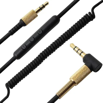 Удлинительный кабель 3,5 мм, Сменный кабель наушников с микрофоном, регулятор громкости для монитора Marshall Major II MID