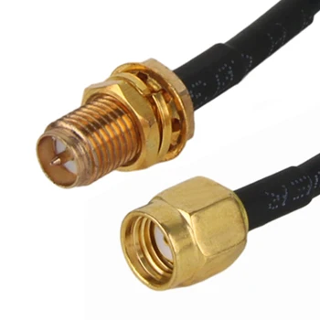 Удлинительный кабель с разъемом RP-SMA SMA от мужчины к женщине, медный питающий провод для коаксиальной сетевой карты WiFi, Антенна маршрутизатора RG174