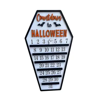 Украшение для Хэллоуина, Адвент-календарь с обратным отсчетом, подвесной с подвижным блоком для домашних вечеринок на Хэллоуин, праздник в доме с привидениями на стене