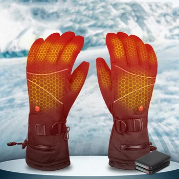 Унисекс, перчатки с электрическим подогревом, перезаряжаемые рукавицы с сенсорным экраном, Ветрозащитные, 3 уровня нагрева, Зимние пешие прогулки, катание на лыжах Обязательно