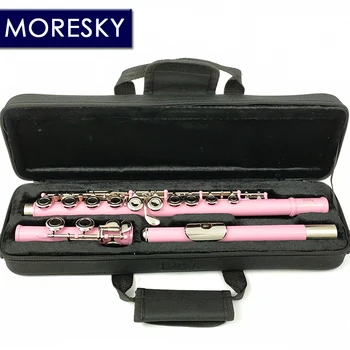 Флейта MORESKY С 16 Закрытыми Отверстиями C Клавишами Инструмент Из Мельхиора, Никелированная Розовая Флейта С E-Клавишей