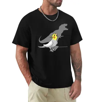 Футболка dinosaur shadow - cockatiel 2, эстетическая одежда, топы больших размеров, футболки на заказ, мужские футболки оверсайз