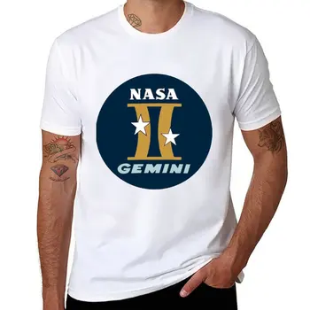 Футболка с логотипом программы New Project Gemini, футболка с графикой, одежда для хиппи, блузка, футболки на заказ, мужские футболки