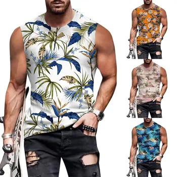 Цветок кокосовой пальмы, 3D Цифровая печать, повседневная свободная мужская летняя удобная майка, толстые футболки для мужчин