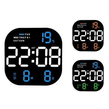 Цифровой настольный будильник со светодиодным дисплеем Современные прикроватные часы для спальни Светодиодные часы для украшения домашнего офиса
