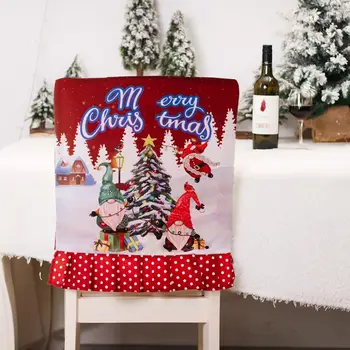 Чехол для сиденья обеденного стула Праздничный Рождественский чехол для сиденья стула С изысканным рисунком, Износостойкое, не выцветающее украшение для ужина