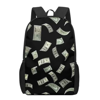 Школьная сумка с 3D рисунком USD Dollar Money для детей, повседневные рюкзаки для девочек и мальчиков, детские рюкзаки для подростков, школьные сумки для студентов, рюкзак